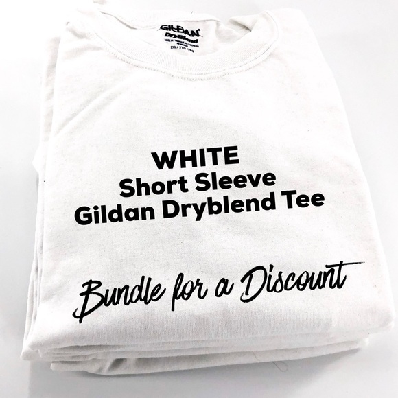 👕White Gildan Dryblend Tee - Picture 1 of 2